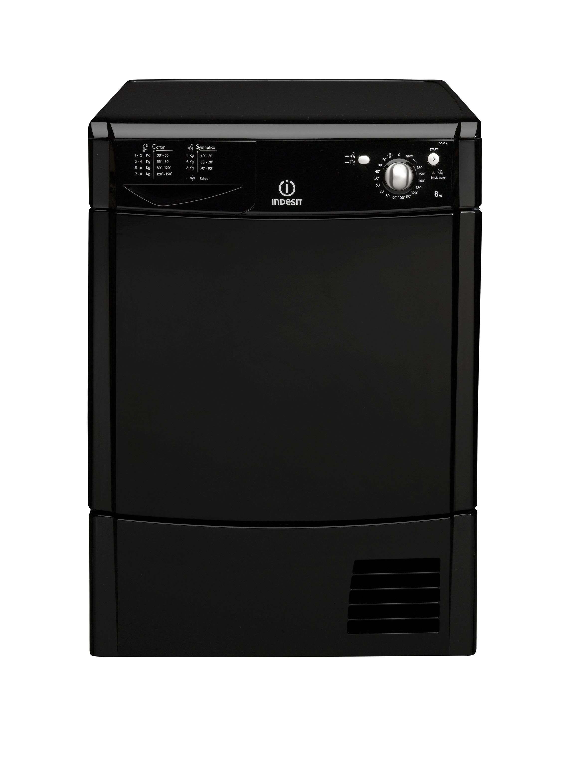 Indesit IDC85K(UK) Black Freestanding Tumble dryer, 8kg | at