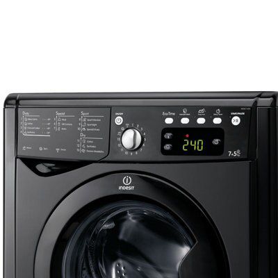Indesit IWDE7145K(UK) Freestanding Washer dryer - Black