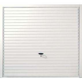 Indiana Framed White Retractable Garage door, (H)1981mm (W)2134mm