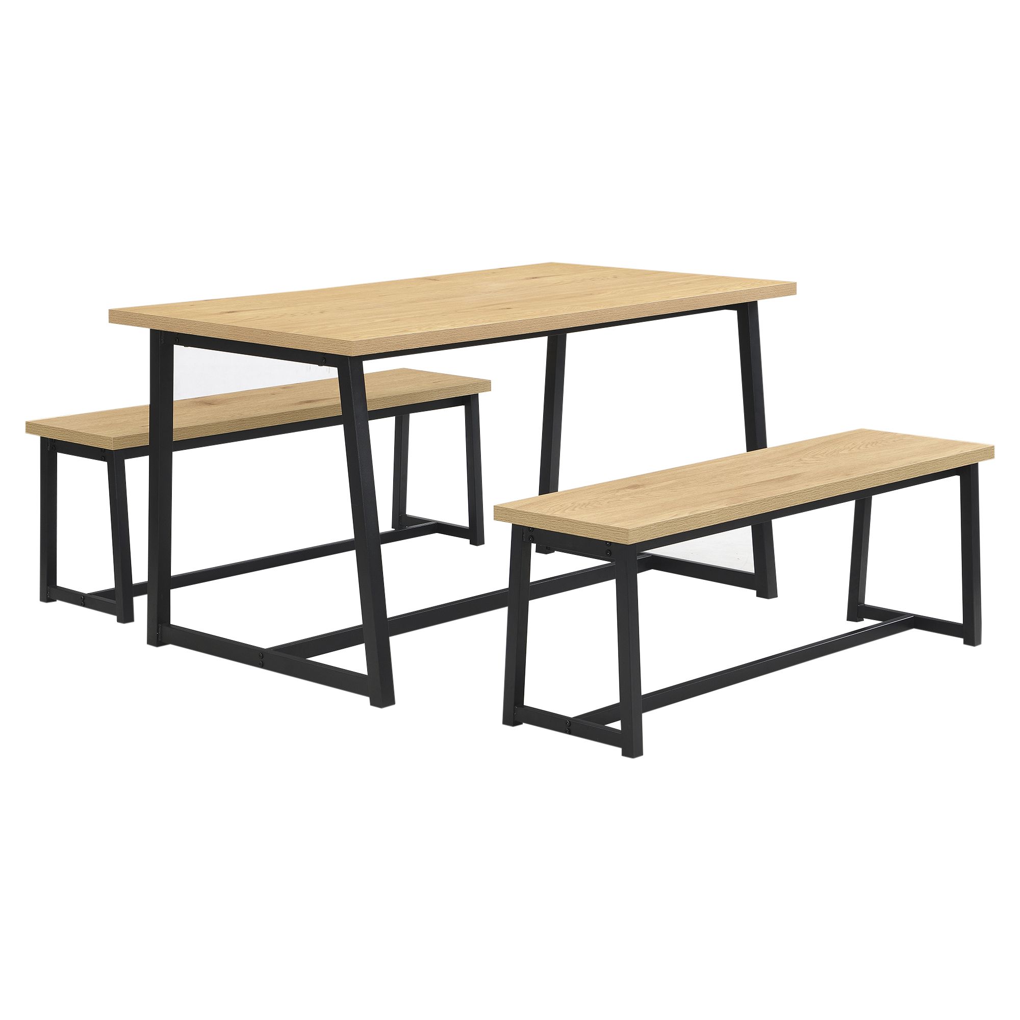 Indoor Oak effect Rectangular Dining Table & bench set