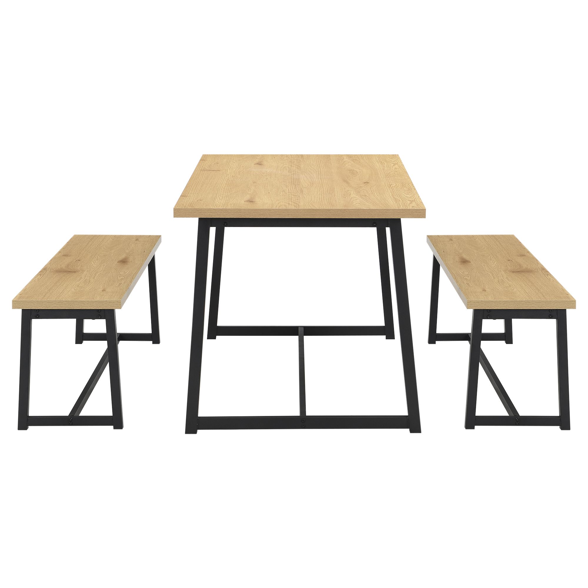 Indoor Oak effect Rectangular Dining Table & bench set