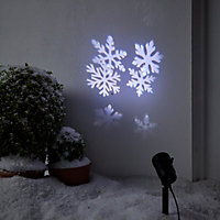Indoor & outdoor Santa & friends Ice white LED Christmas projector