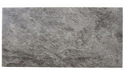 Indus Dark grey Matt Patterned Stone effect Porcelain Wall & floor Tile, Pack of 6, (L)600mm (W)300mm