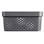 Infinity Dots Matt grey 11L Plastic Stackable Nestable Storage basket (H)14mm (W)27mm