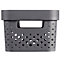 Infinity Dots Matt grey 11L Plastic Stackable Nestable Storage basket (H)14mm (W)27mm