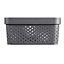 Infinity Dots Matt grey 4.5L Plastic Non-foldable Stackable Nestable Storage basket (H)12mm (W)26mm