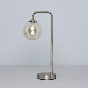 Inlight Agile Brushed Satin Nickel effect Table lamp