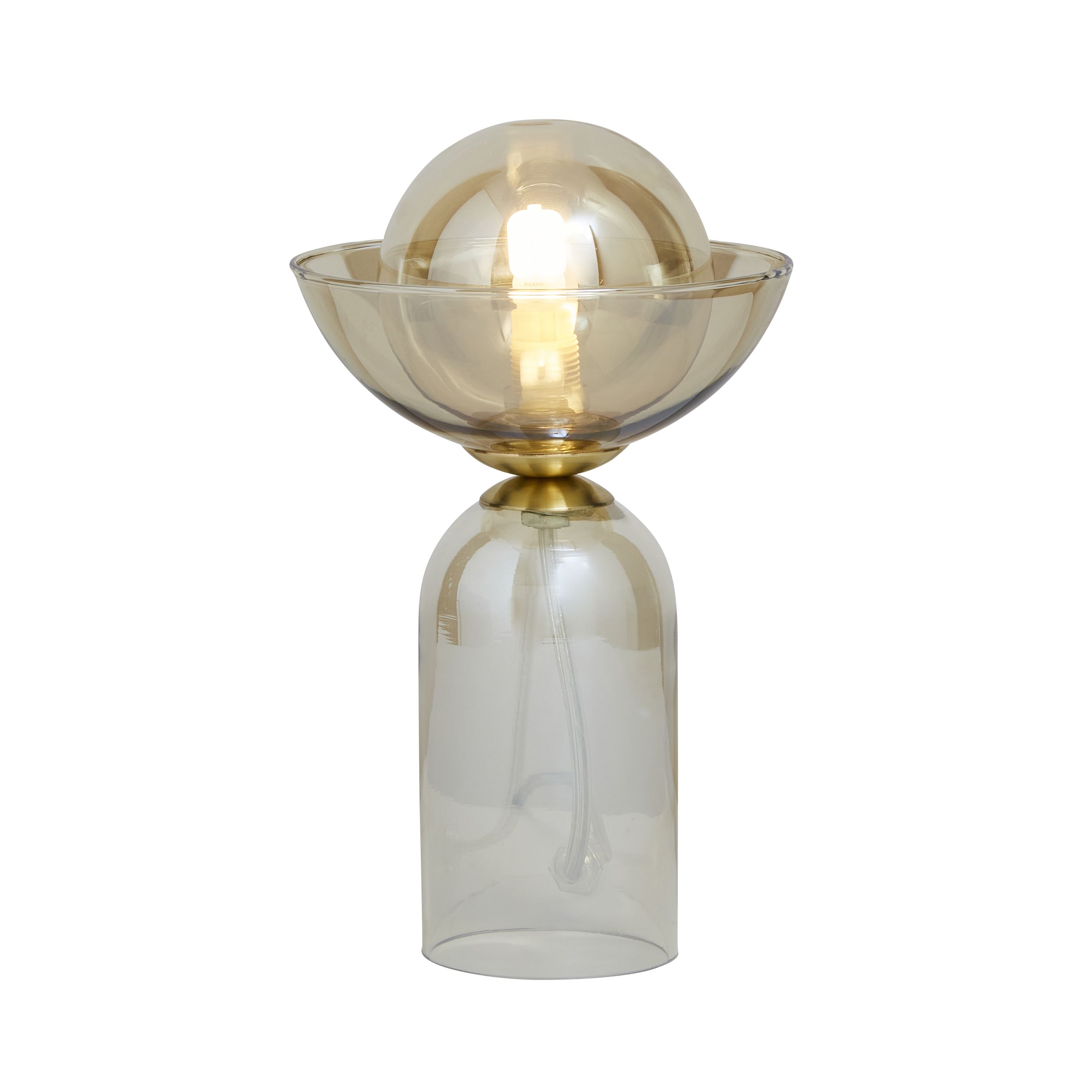 Inlight Alauda glass Polished Clear Gold effect Straight Table lamp