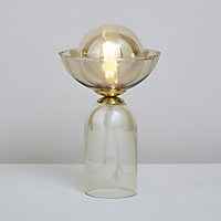 Inlight Alauda glass Polished Clear Gold effect Straight Table lamp