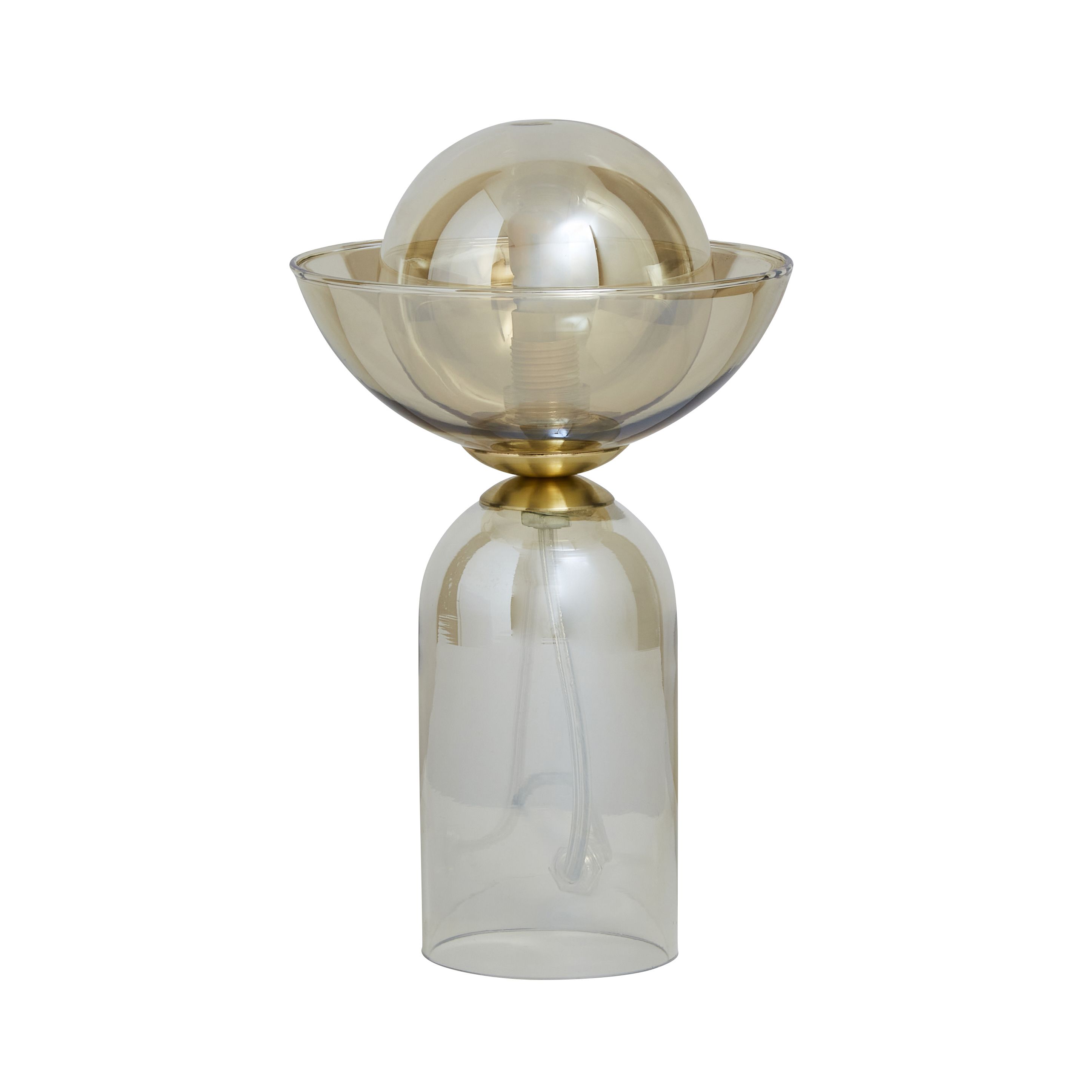 Inlight Alauda glass Polished Clear Gold effect Straight Table lamp