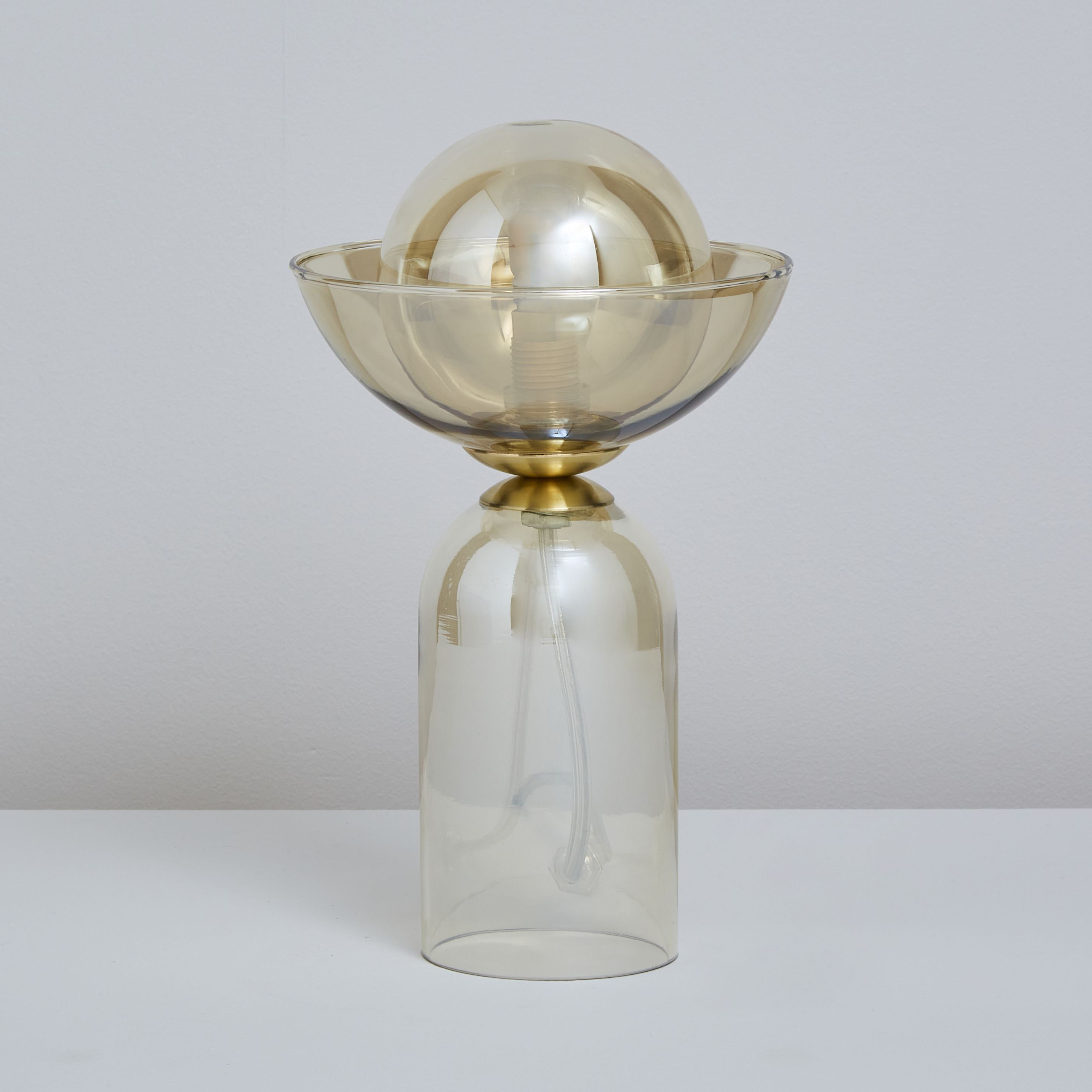 Inlight Alauda glass Polished Clear Gold effect Straight Table lamp