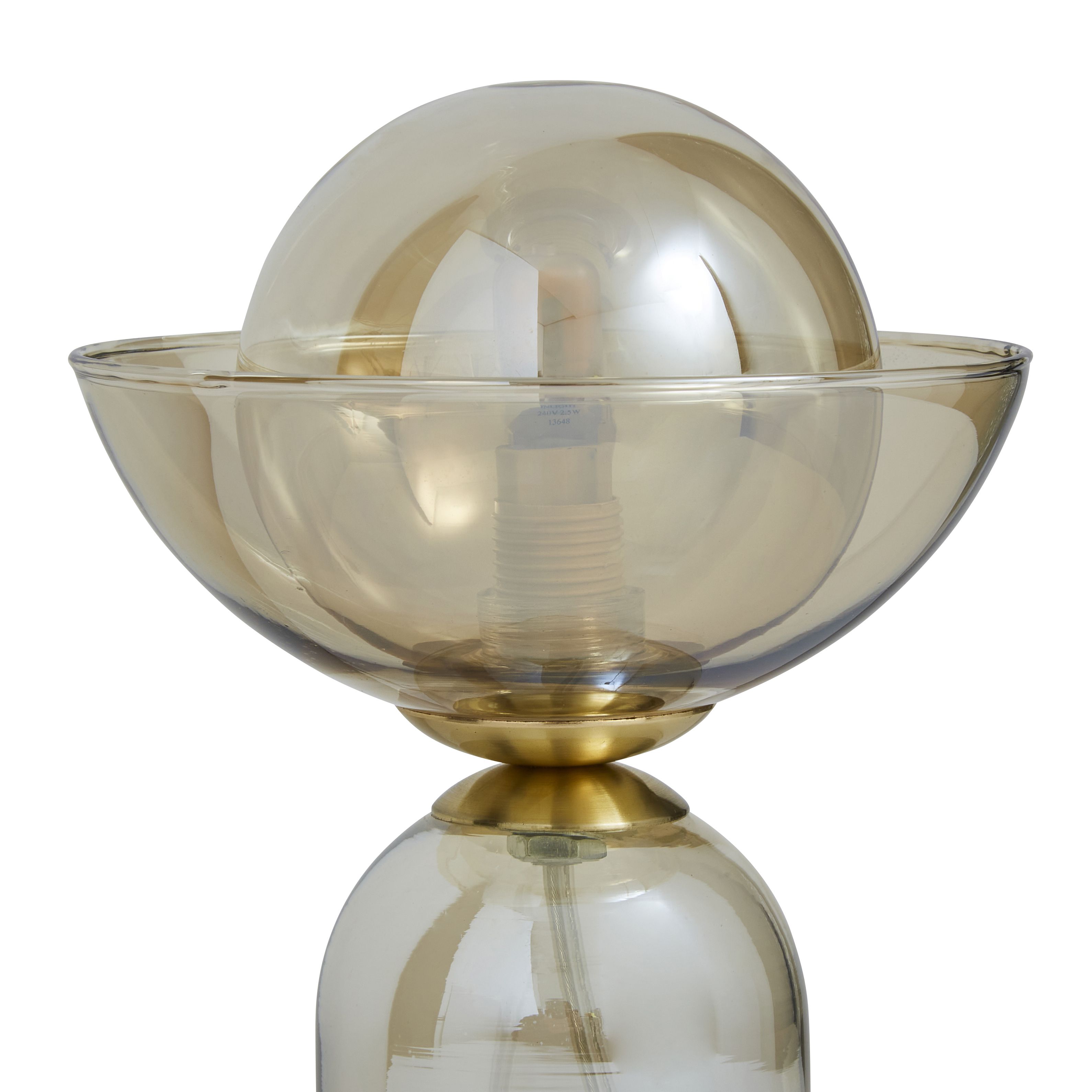 Inlight Alauda glass Polished Clear Gold effect Straight Table lamp