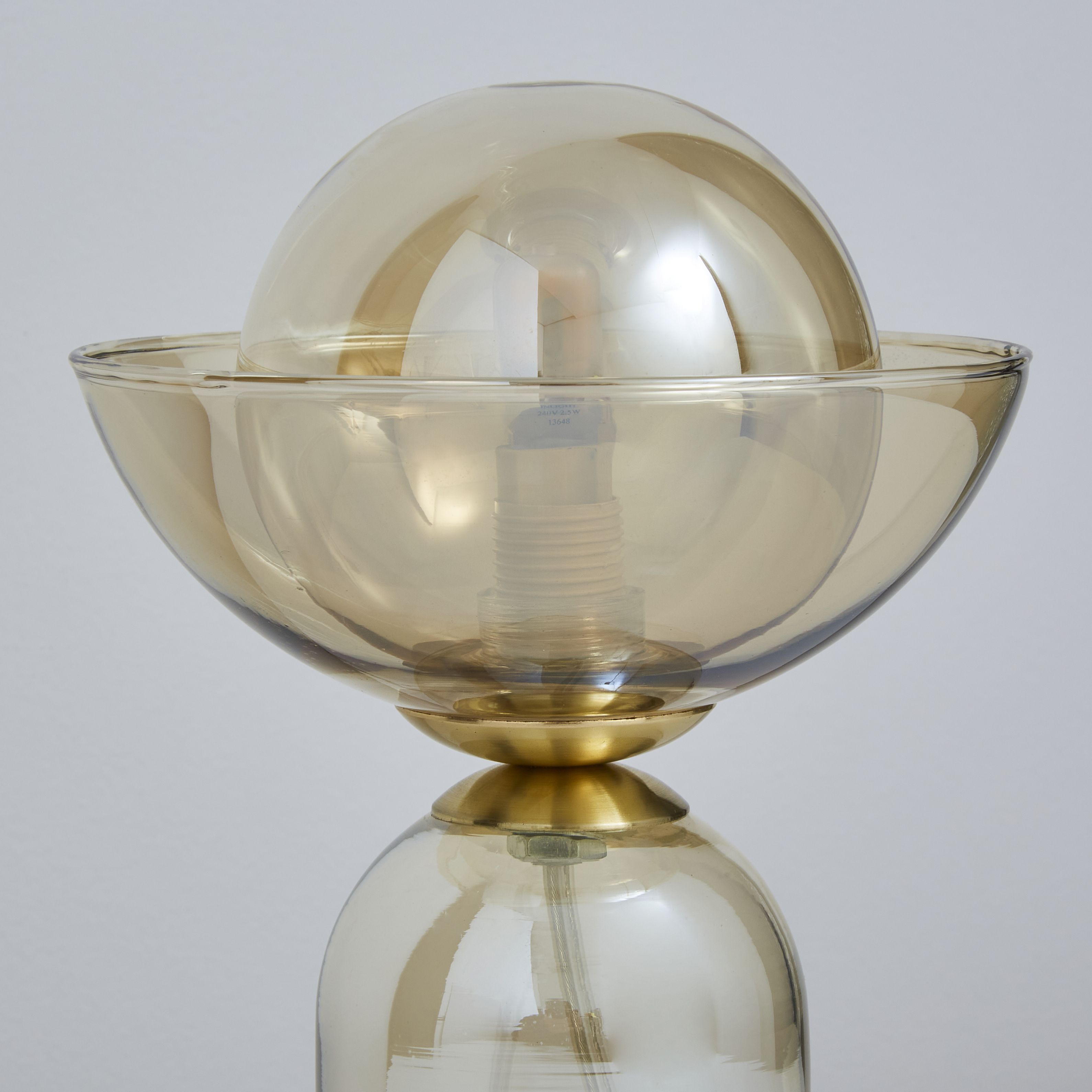 Inlight Alauda glass Polished Clear Gold effect Straight Table lamp