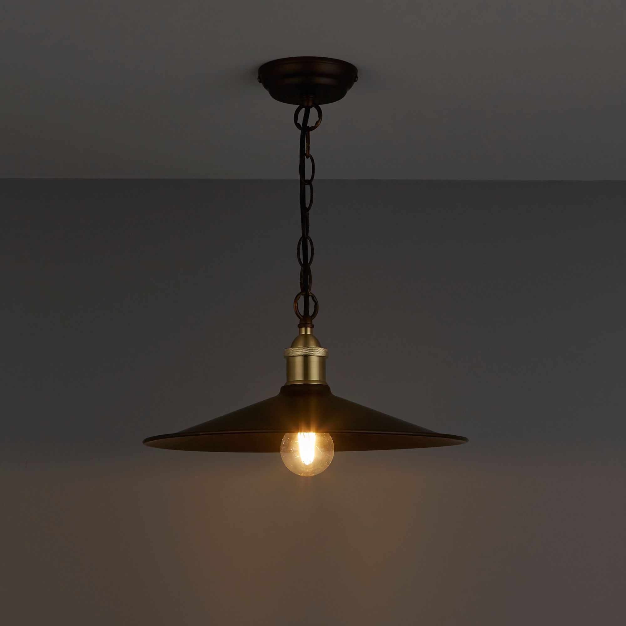 Inlight Alfie Pendant Matt Metal Bronze effect LED Ceiling light