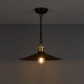 Inlight Alfie Pendant Matt Metal Bronze effect LED Ceiling light