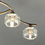 Inlight Allyn Brushed Glass & metal Antique brass effect 6 Lamp Ceiling light