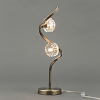 Inlight Allyn Matt Antique brass effect Table lamp