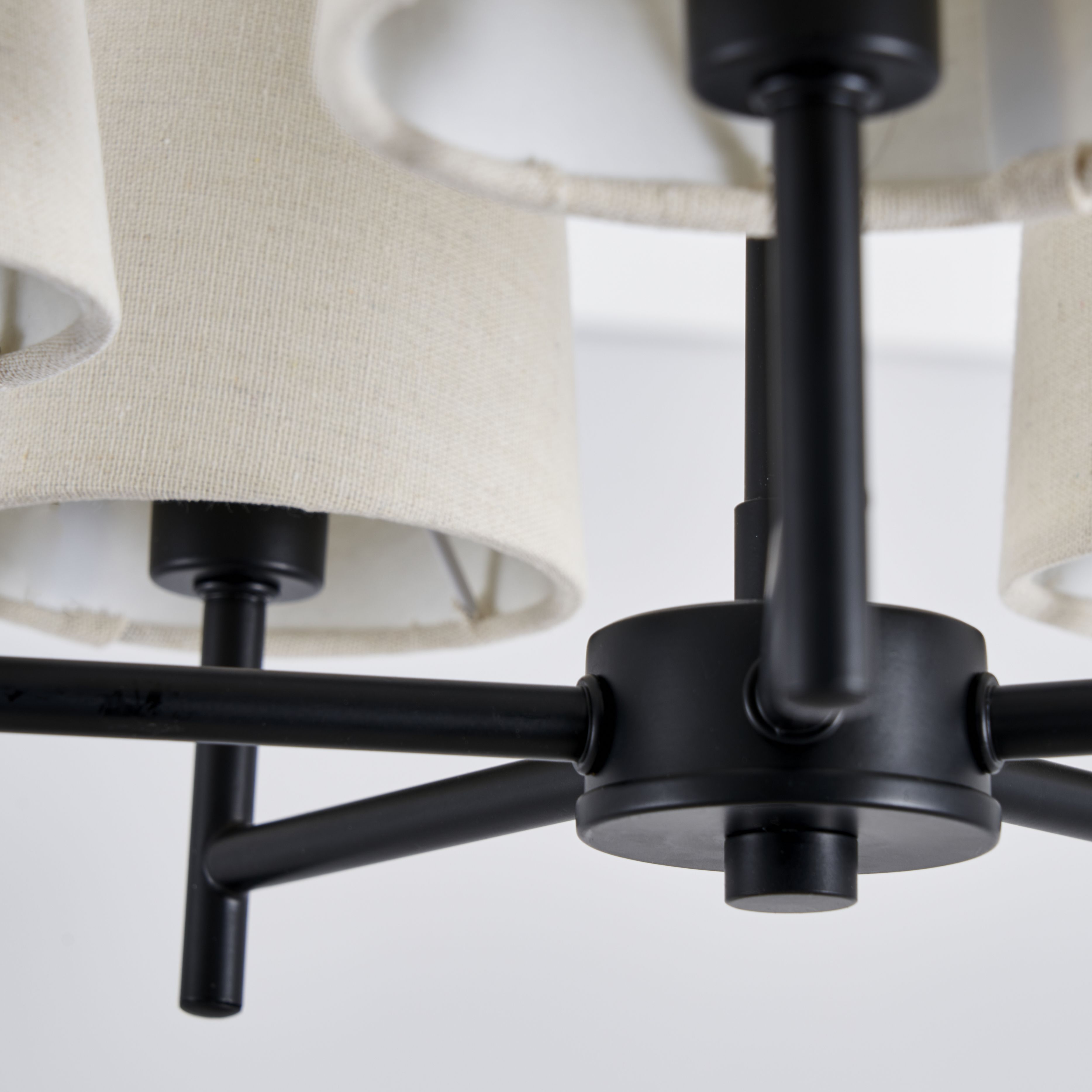 Inlight Almir Matt Fabric & metal Black 5 Lamp LED Ceiling light