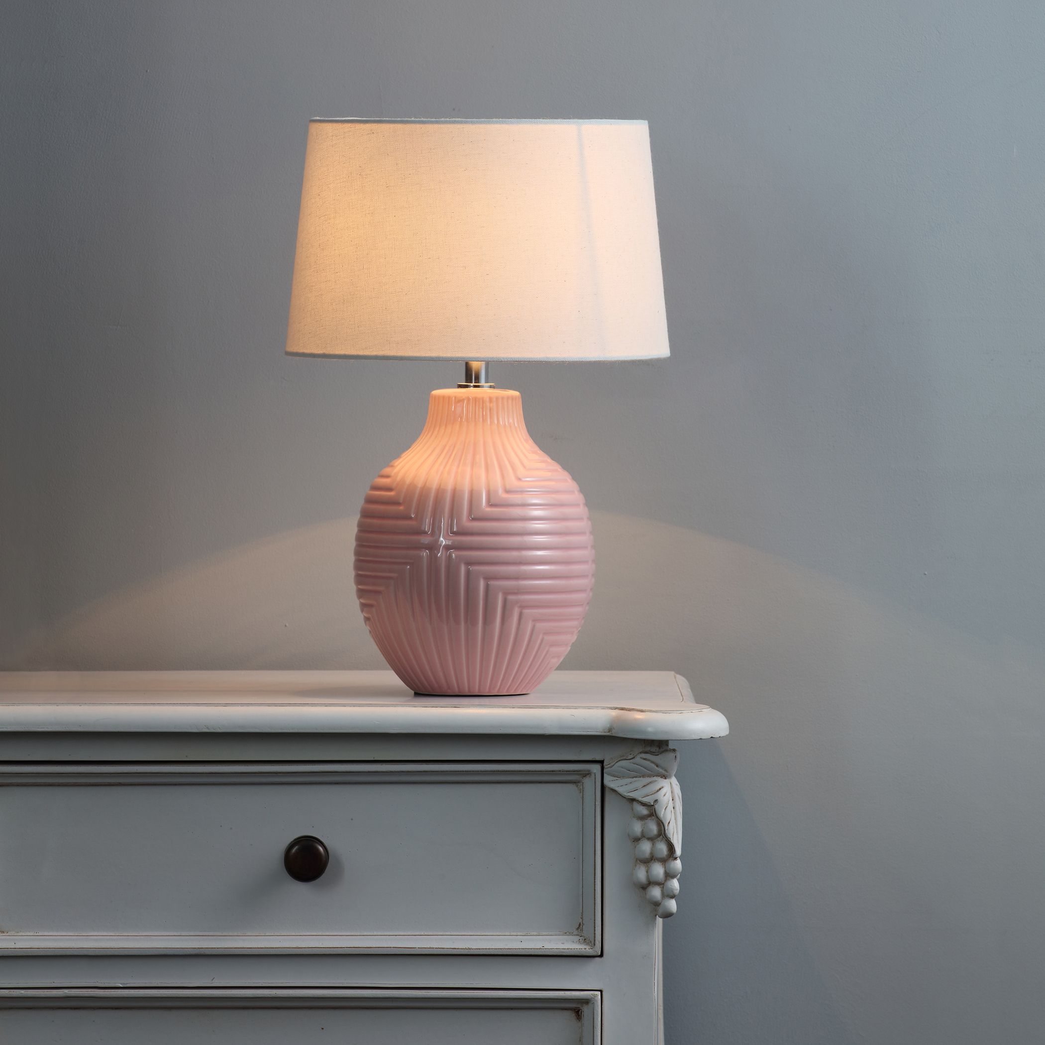Inlight Ananke Embossed ceramic Pink Table light