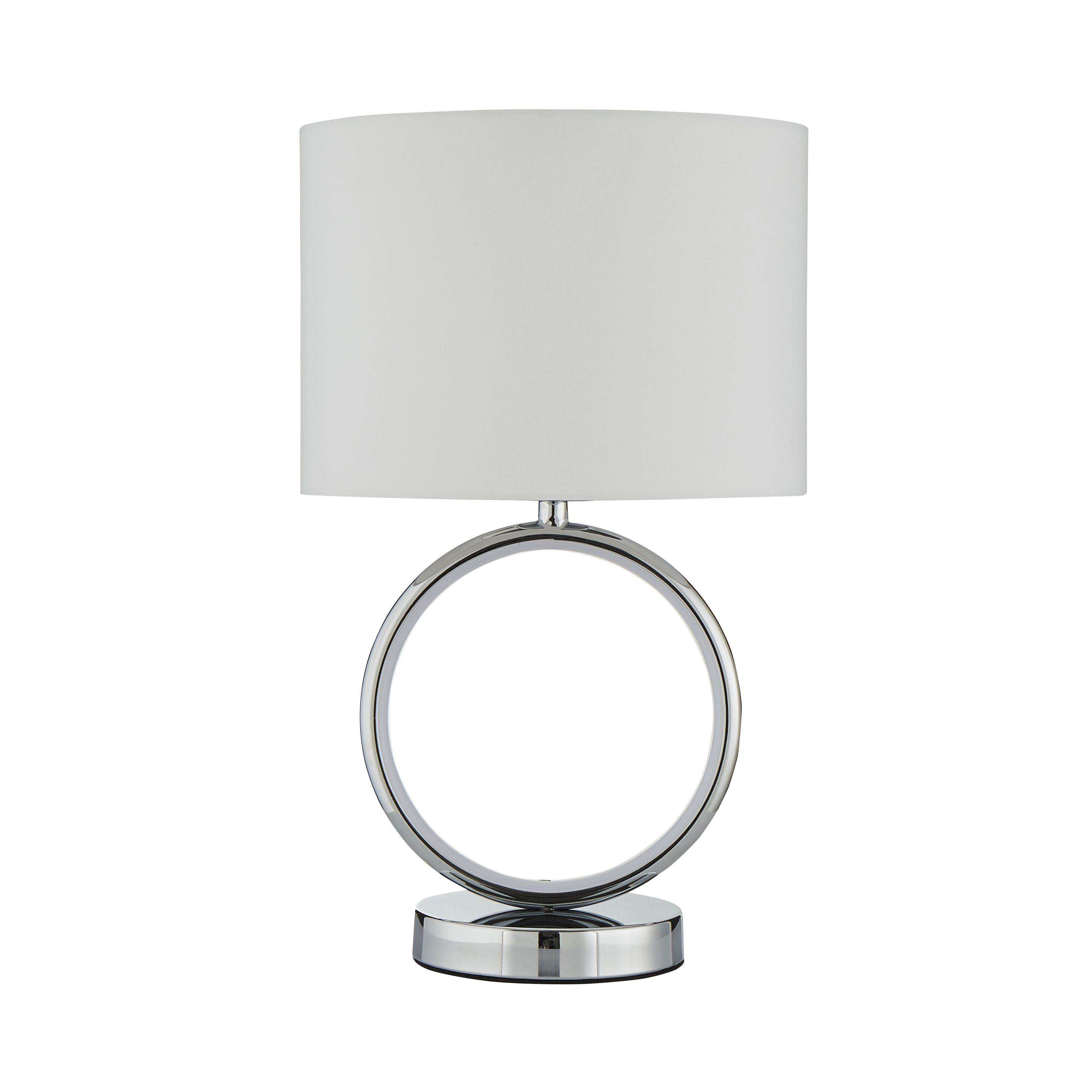 Inlight APEX Mirrored Chrome & white Circular Table lamp