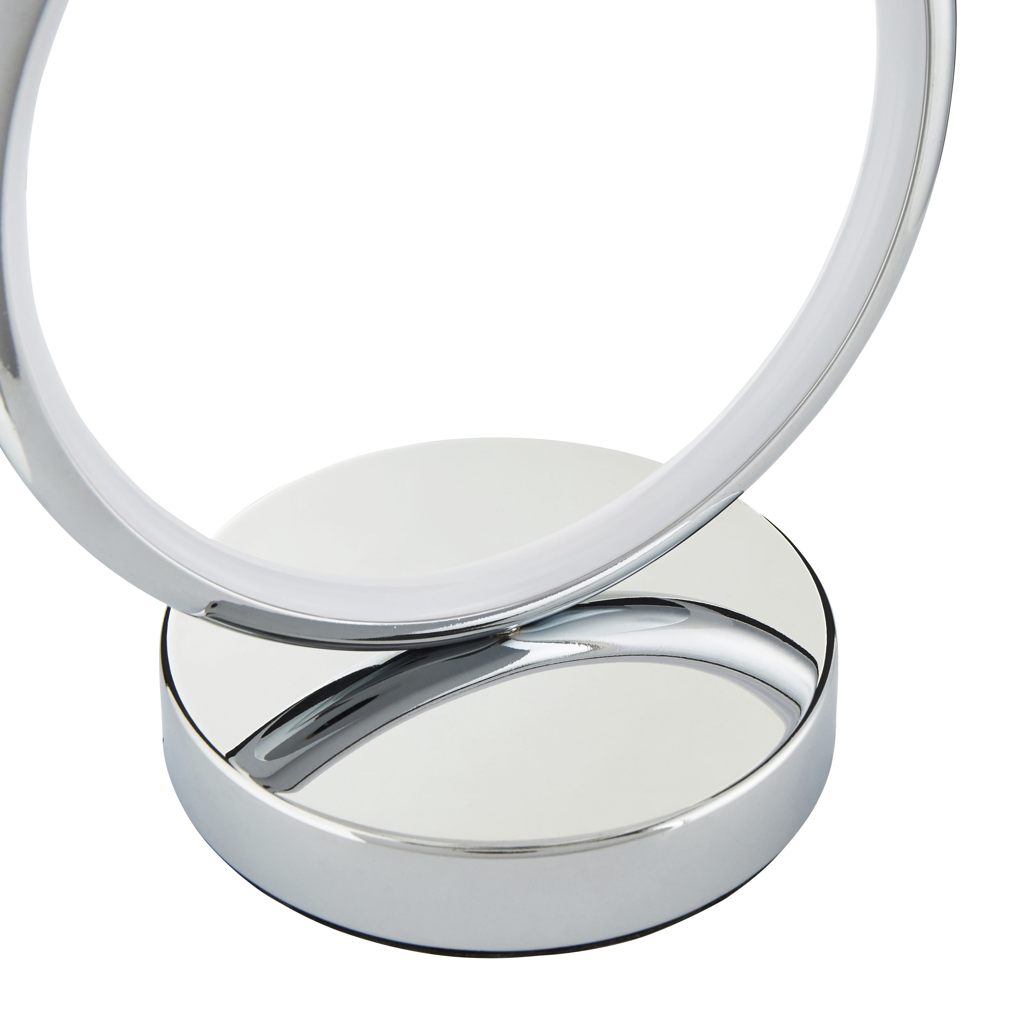 Inlight APEX Mirrored Chrome & white Circular Table lamp