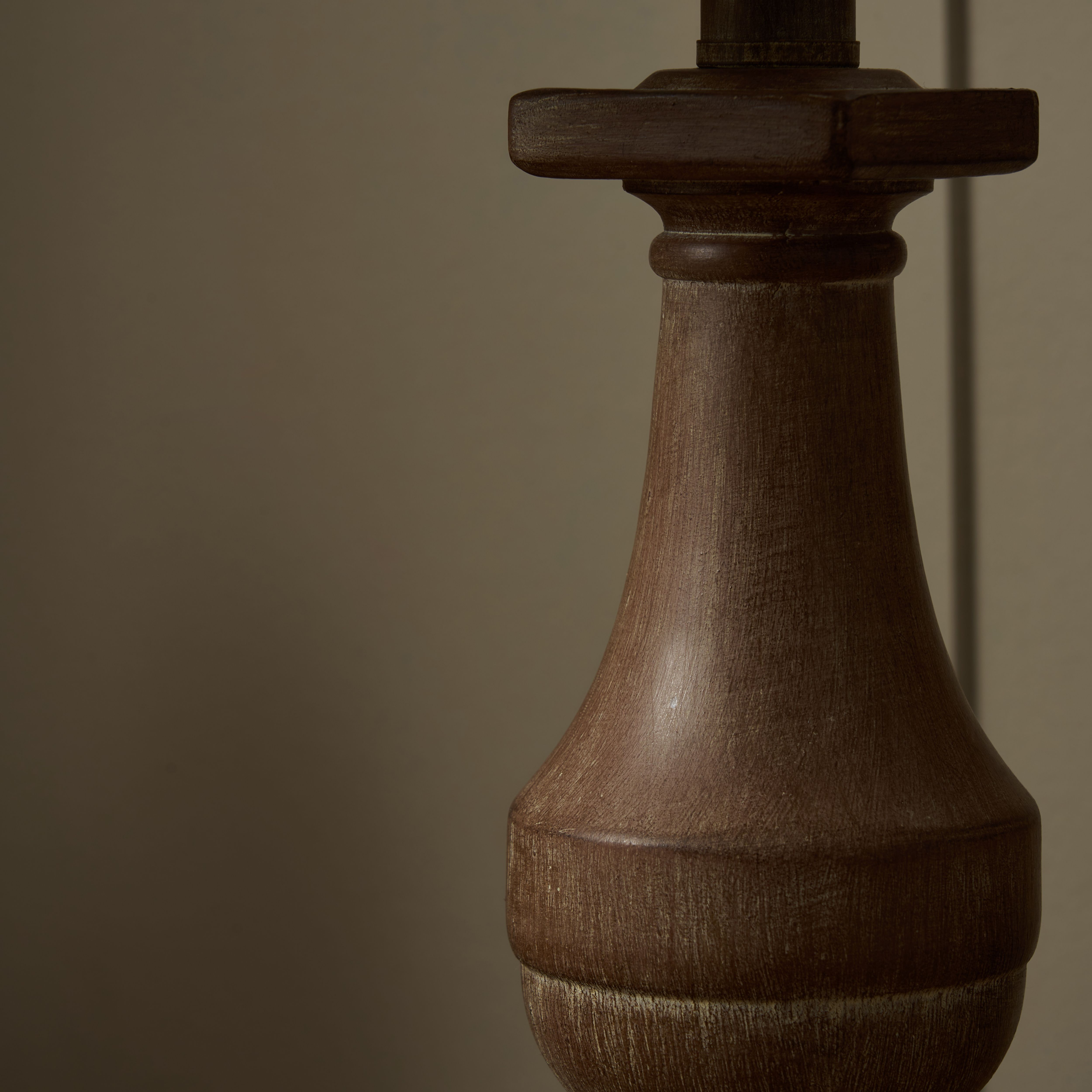 Inlight Argen Sculp Round Matt Natural Wood effect Table lamp