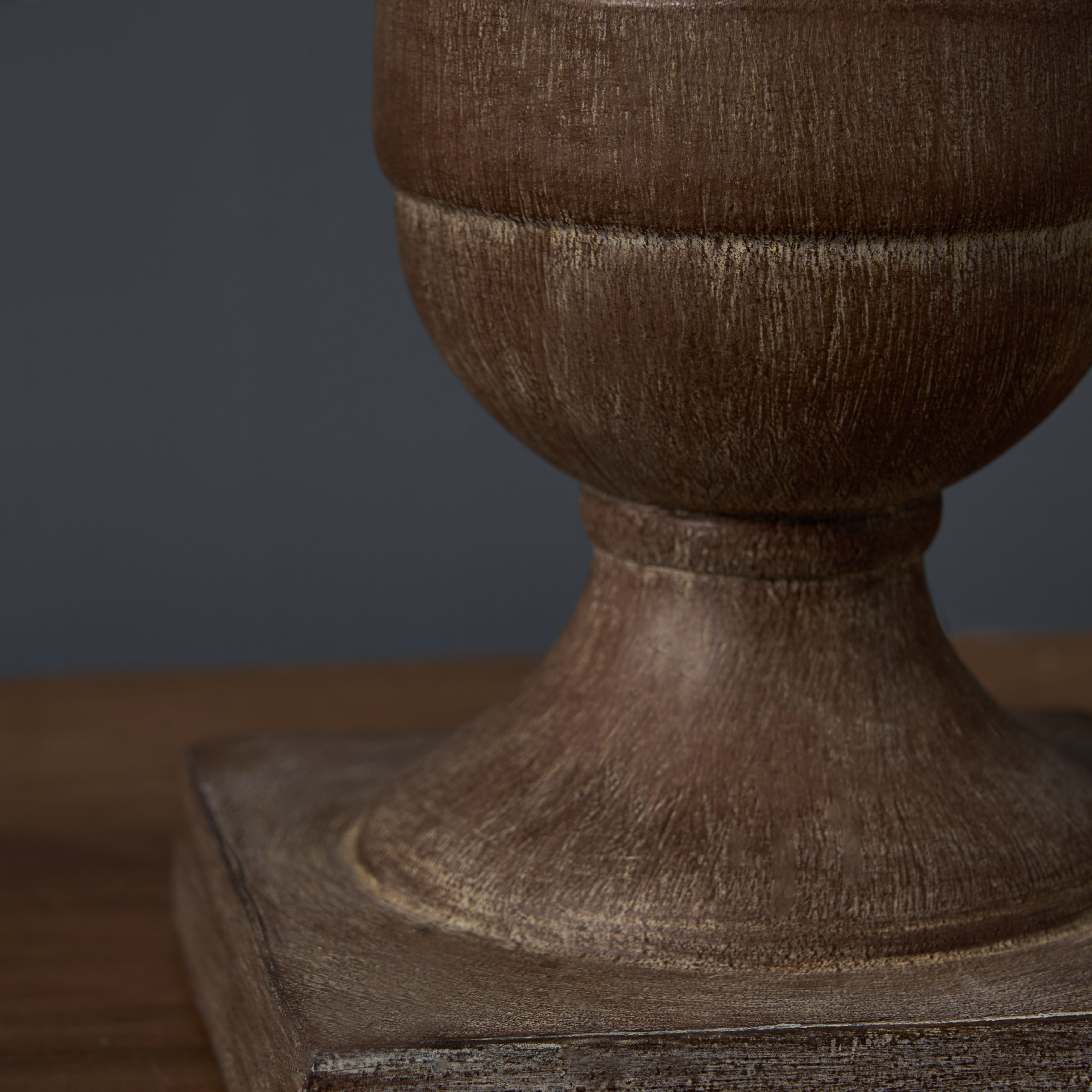 Inlight Argen Sculp Round Matt Natural Wood effect Table lamp