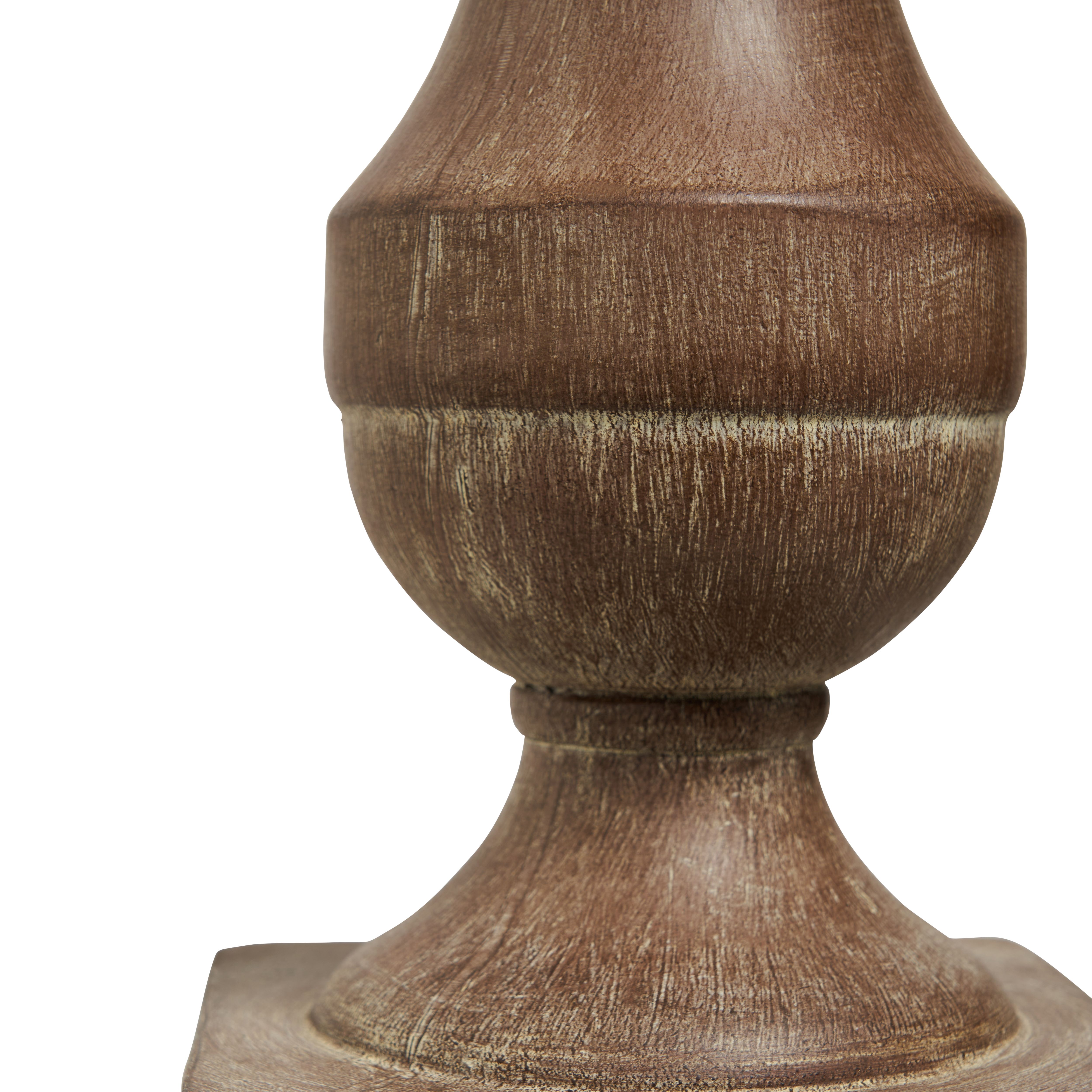 Inlight Argen Sculp Round Matt Natural Wood effect Table lamp