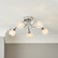 Inlight Axis Glass & steel Transparent Chrome effect 5 Lamp Bathroom LED Ceiling light