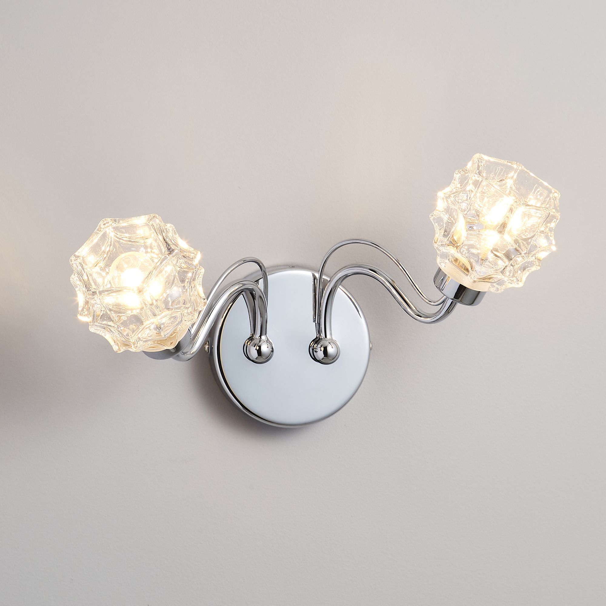 Inlight Axis Transparent Chrome effect Double Bathroom LED Wall light ...