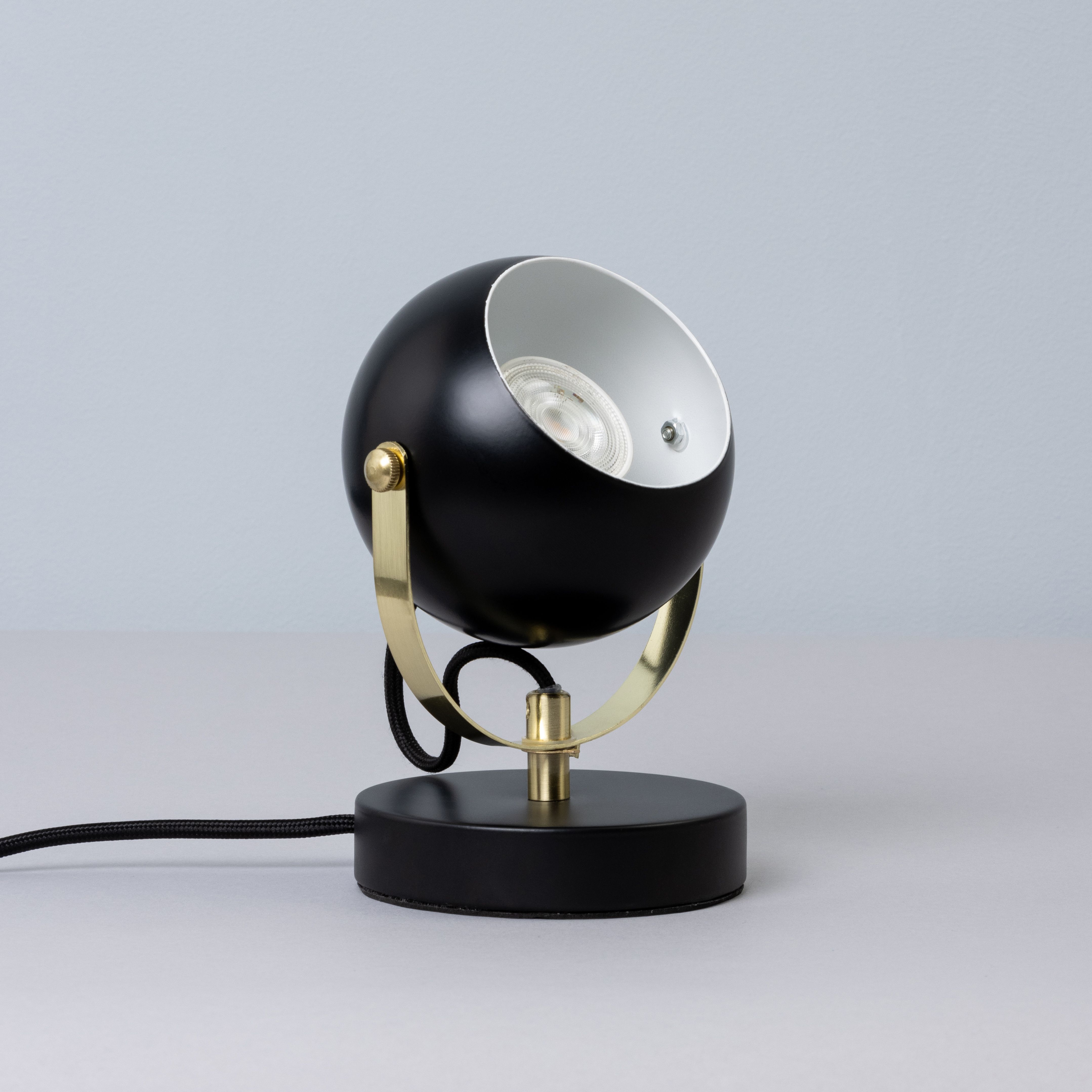 Inlight Azure Retro Matt Black Round Table lamp