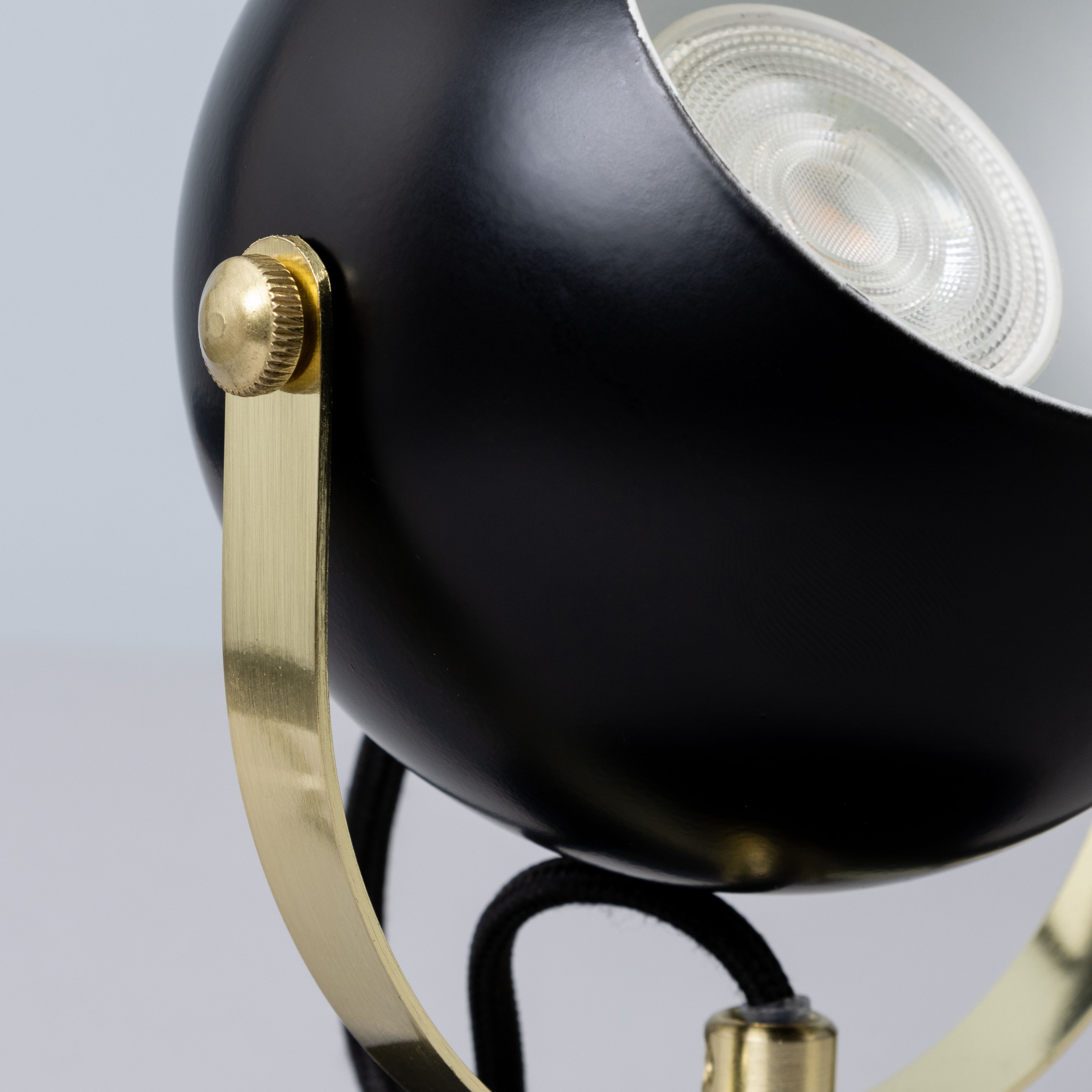 Inlight Azure Retro Matt Black Round Table lamp