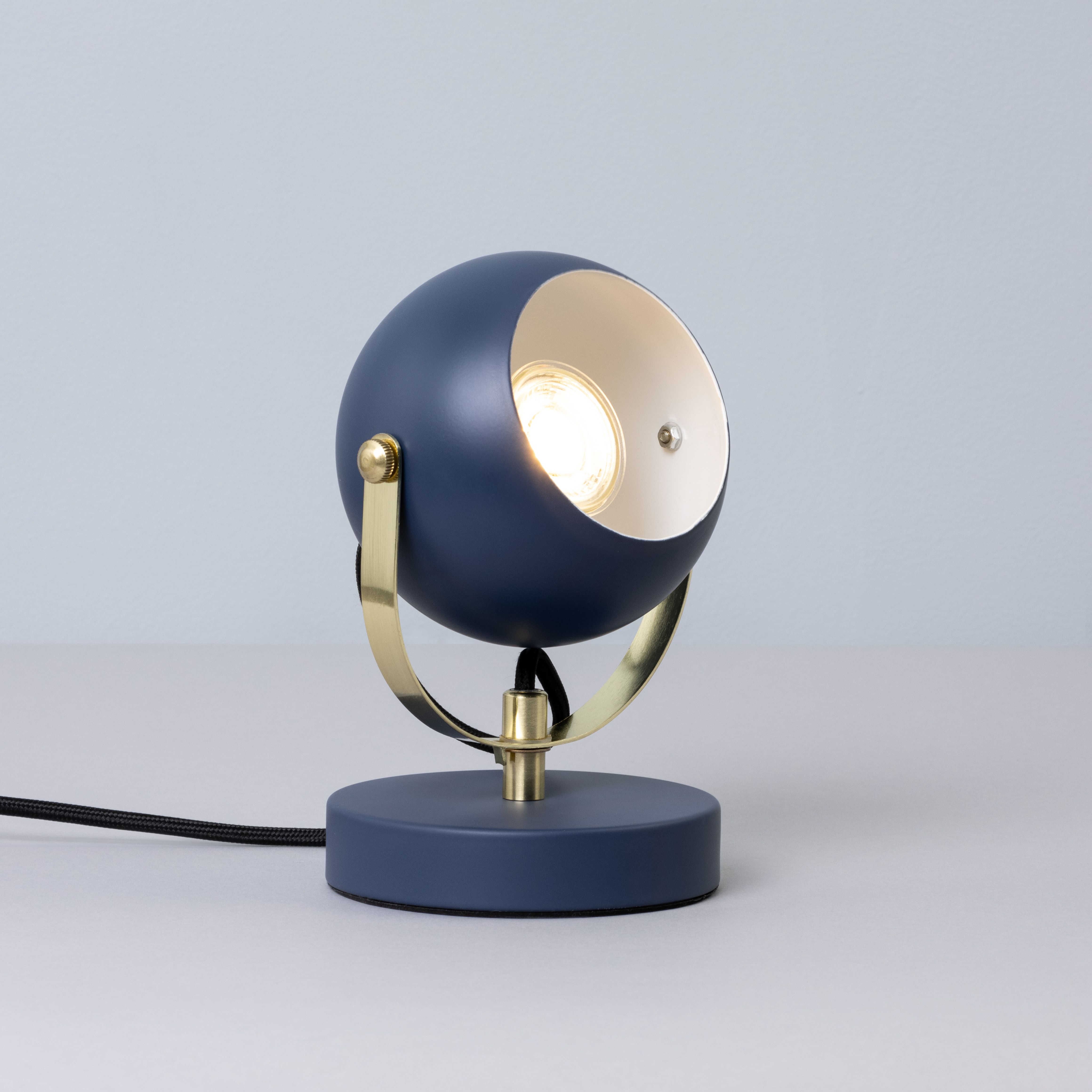 Inlight Azure Retro Matt Navy Round Table lamp