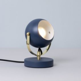 Inlight Azure Retro Matt Navy Round Table lamp