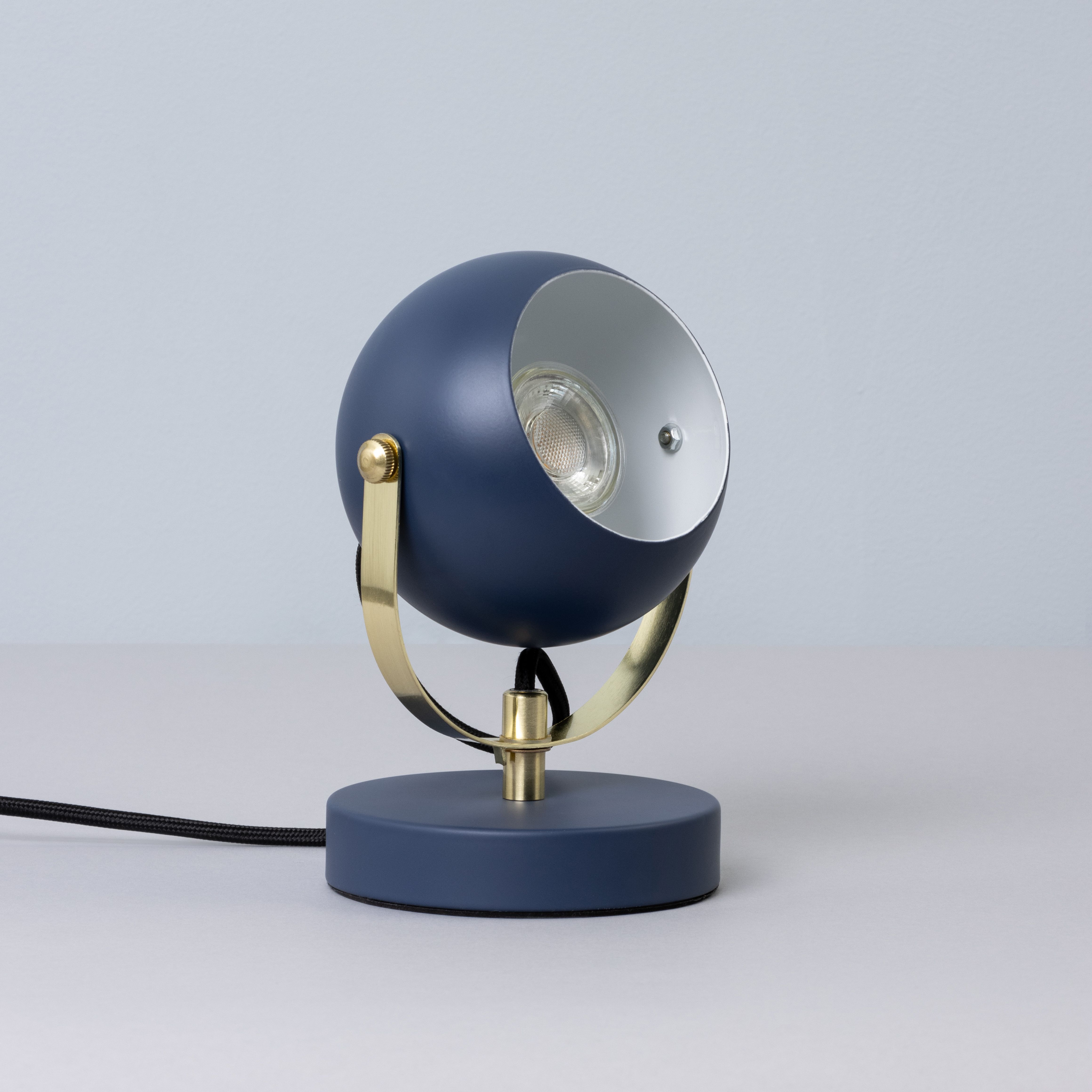 Inlight Azure Retro Matt Navy Round Table lamp
