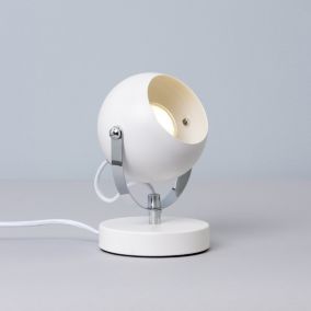 Inlight Azure Retro Matt White Round Table lamp