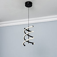 Inlight Bask Matt Black LED Pendant ceiling light, (Dia)150mm