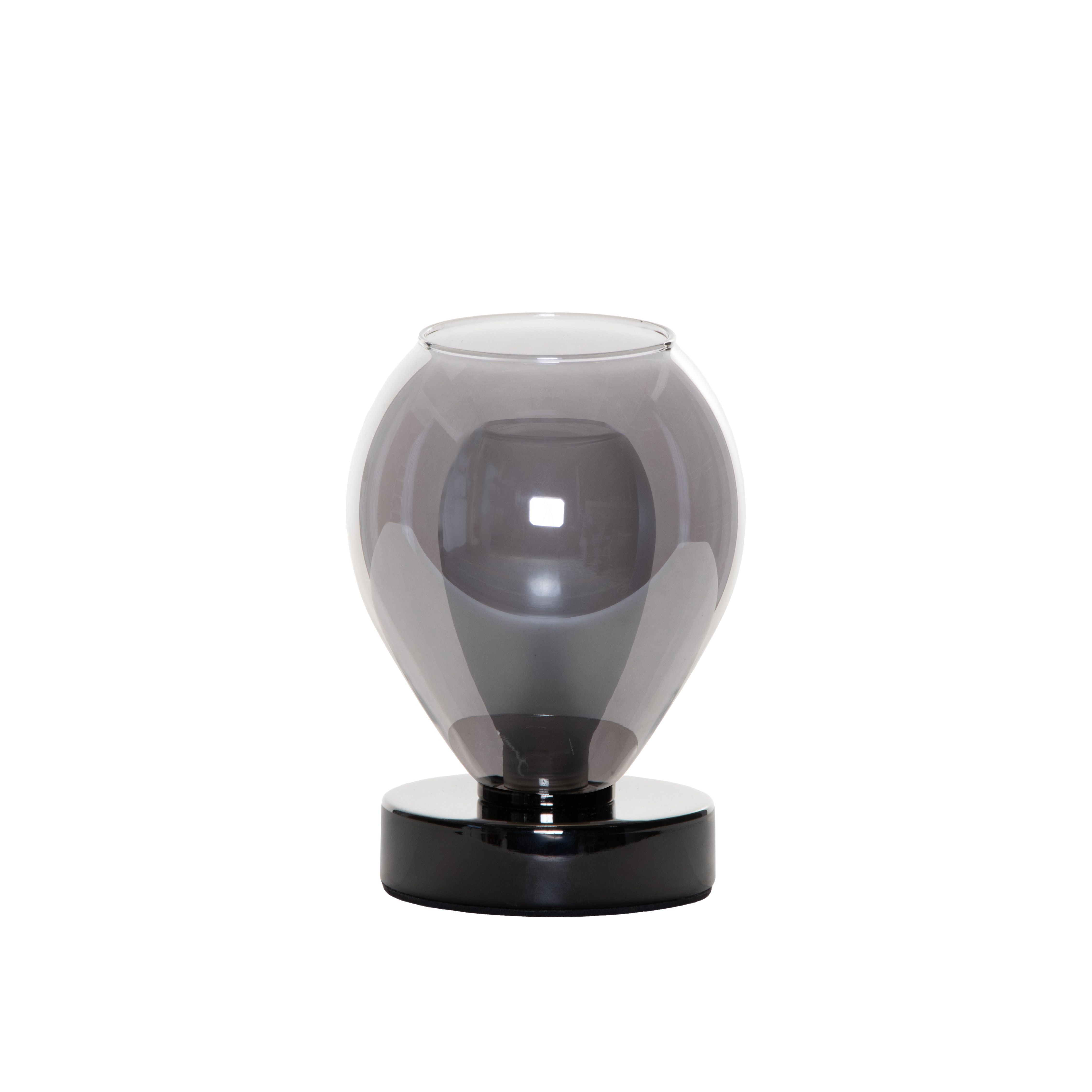 Inlight Batu Brushed Satin Black Nickel effect Conical Table lamp