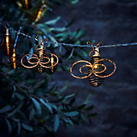 Inlight Bee shape Solar-powered Warm white 10 LED Outdoor String lights