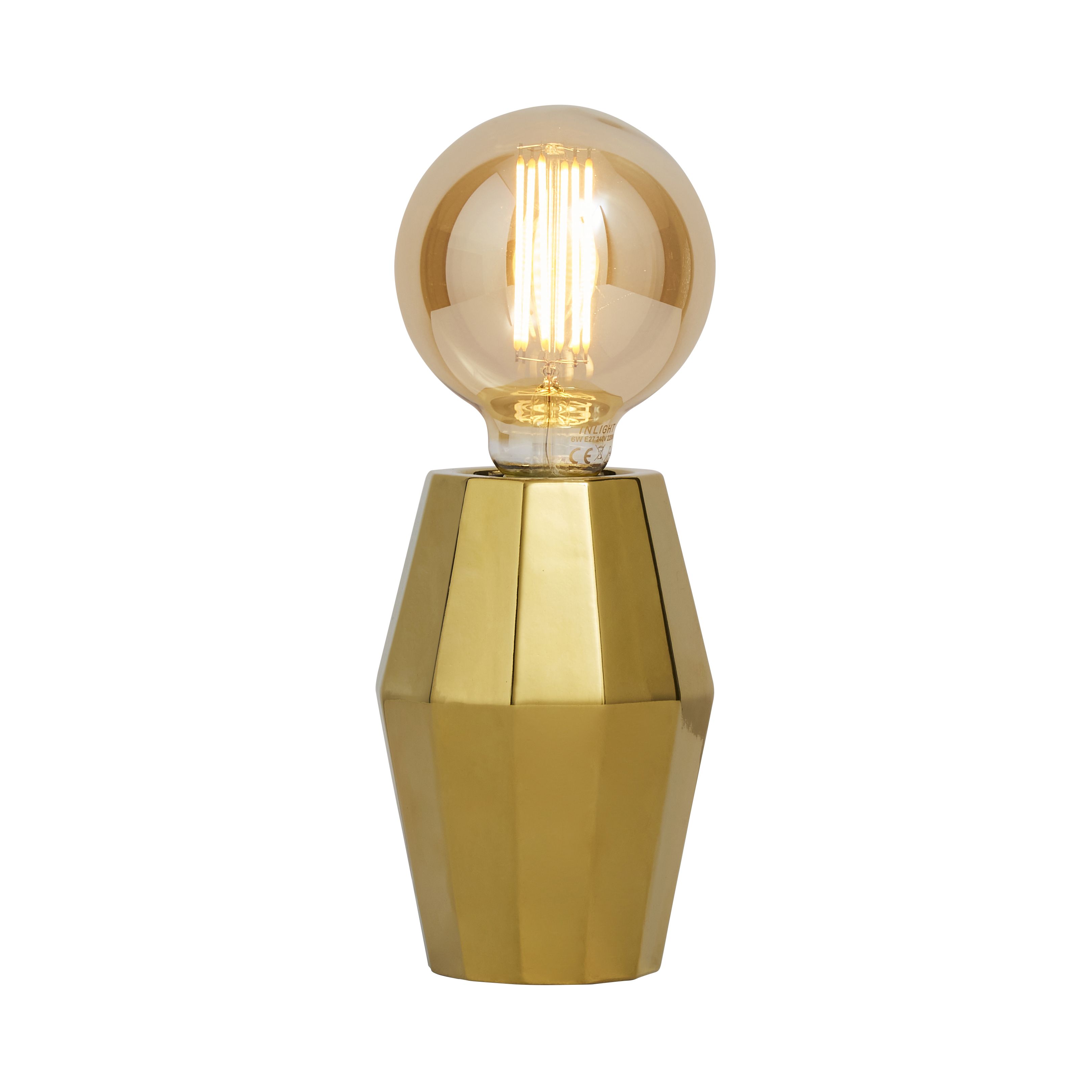 Inlight Bennu Geometric Polished gold effect Table lamp