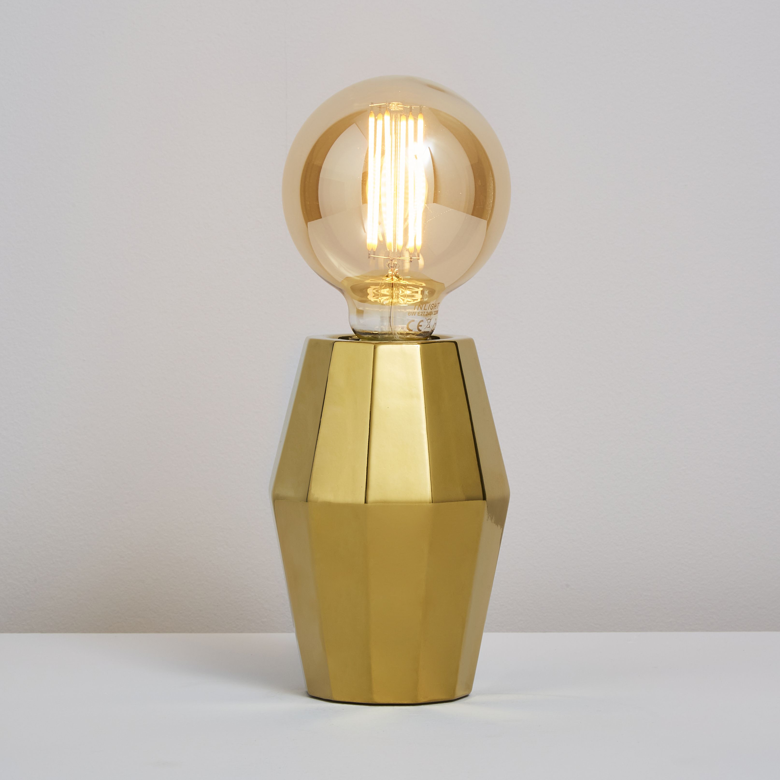 Inlight Bennu Geometric Polished gold effect Table lamp