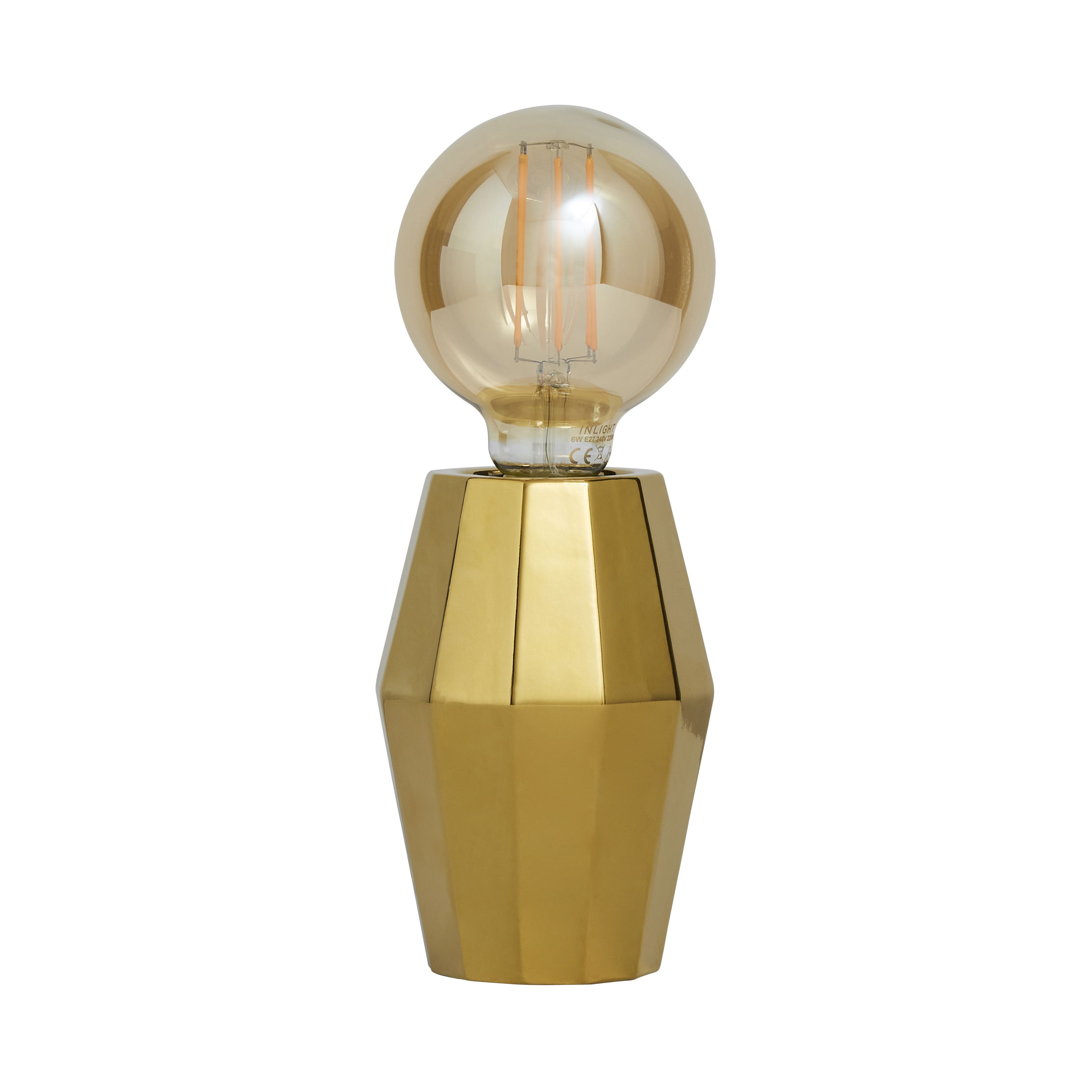 Inlight Bennu Geometric Polished gold effect Table lamp