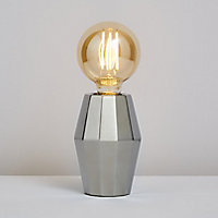 Inlight Bennu Geometric Polished silver effect Table lamp