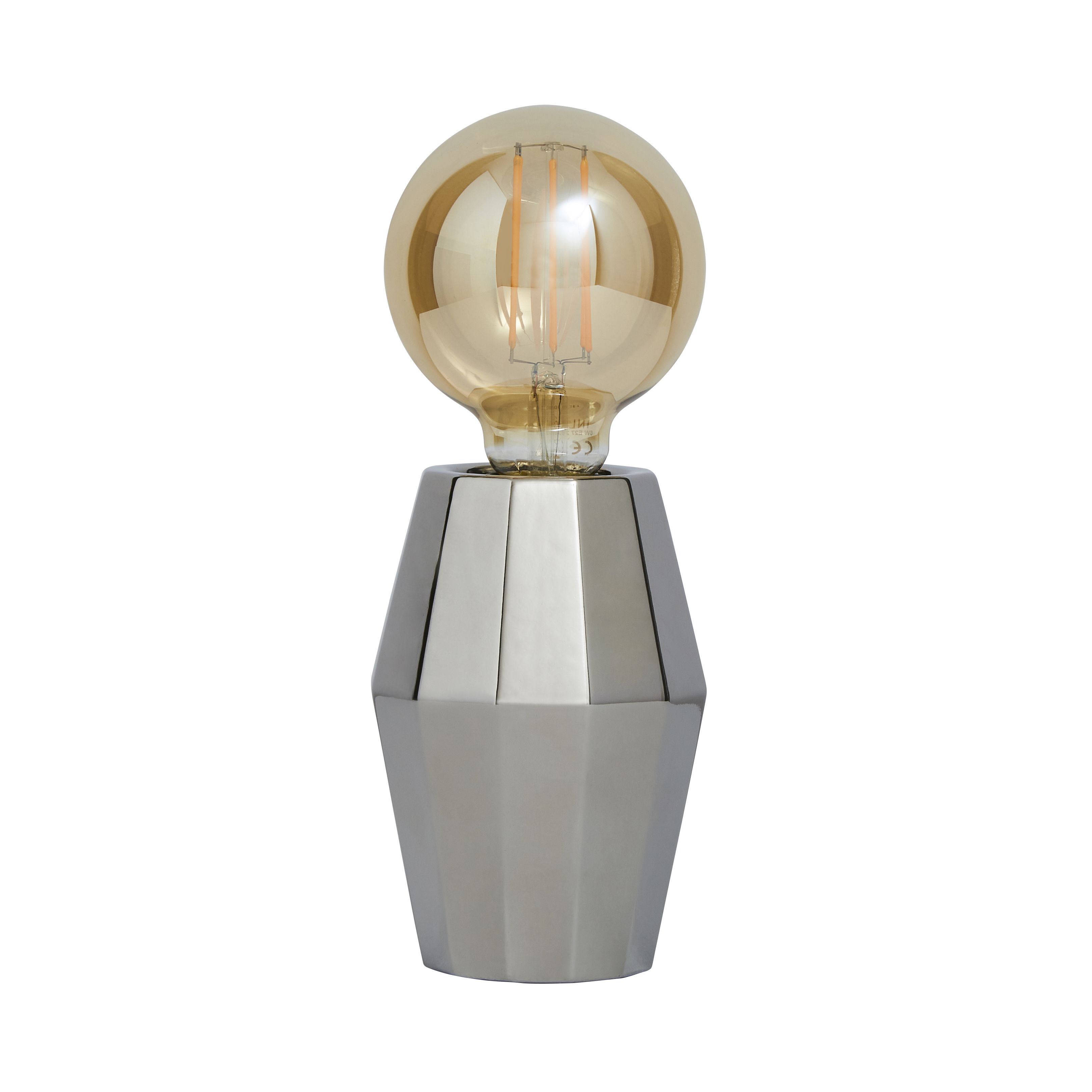 Inlight Bennu Geometric Polished silver effect Table lamp