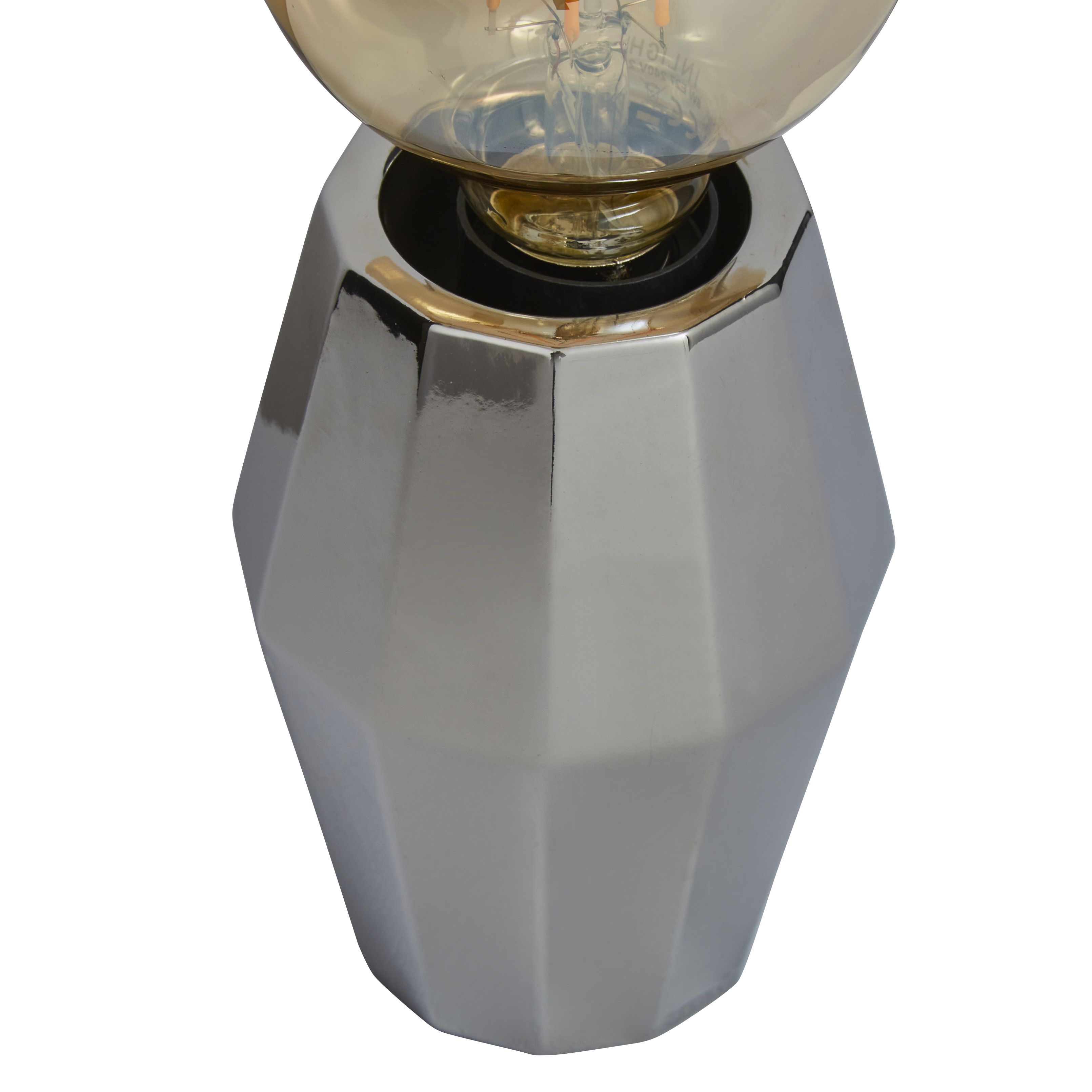 Inlight Bennu Geometric Polished silver effect Table lamp