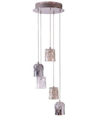 Inlight Brogo Cluster Nickel effect 5 Lamp Pendant ceiling light