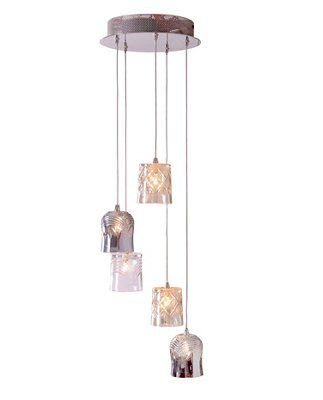 Inlight Brogo Cluster Nickel effect 5 Lamp Pendant ceiling light