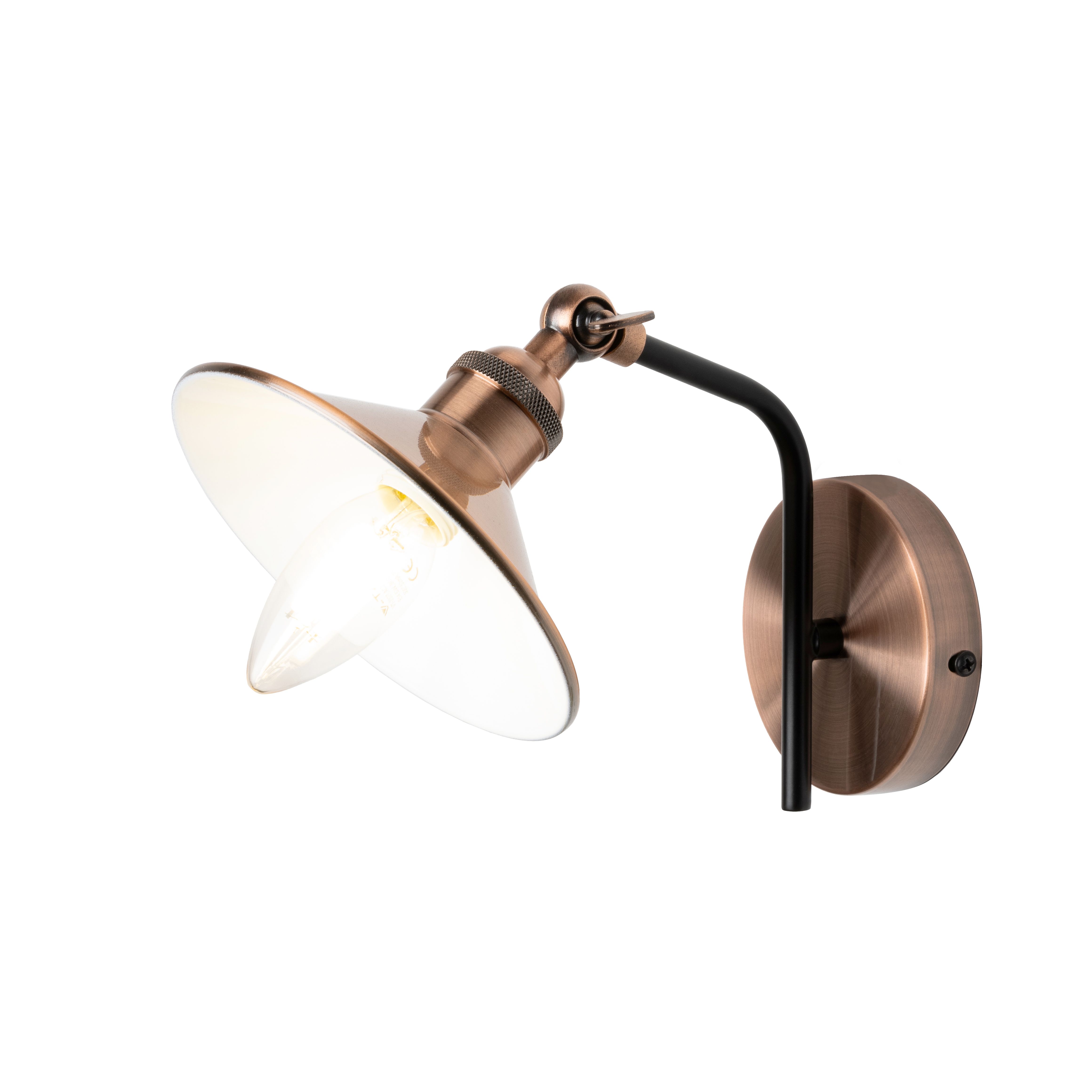 Inlight Bureau Satin Anitique Copper Brass effect Wired LED Wall light