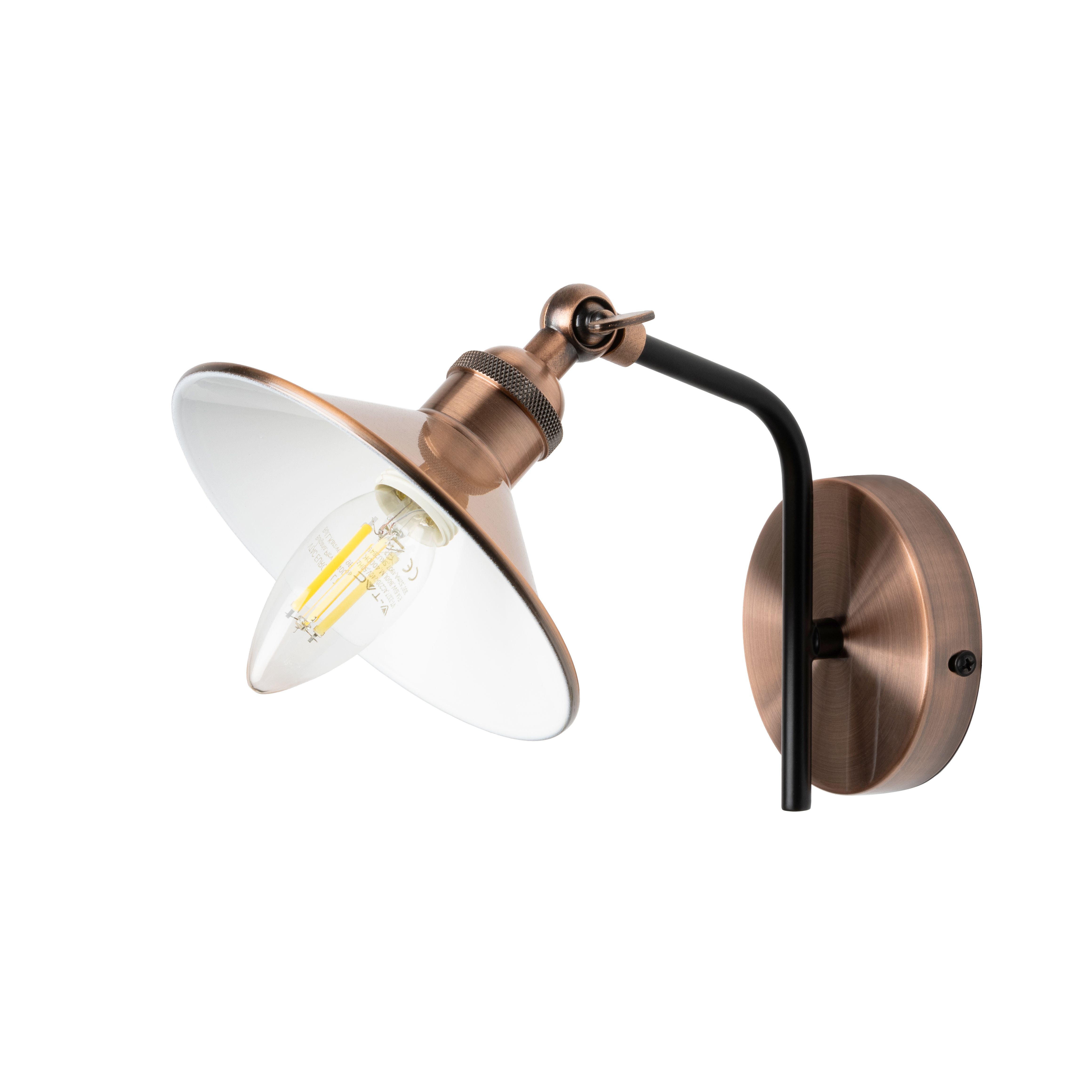Inlight Bureau Satin Anitique Copper Brass effect Wired LED Wall light