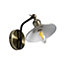 Inlight Bureau Satin Antique brass effect Wired LED Wall light